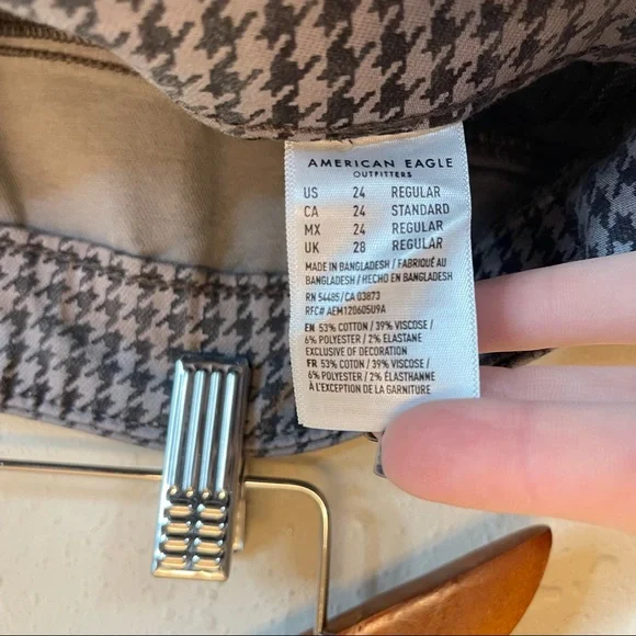 American Eagle Houndstooth Curvy Super Hi Rise Plus Size Jegging/Sz:24/NEW - Picture 9 of 10